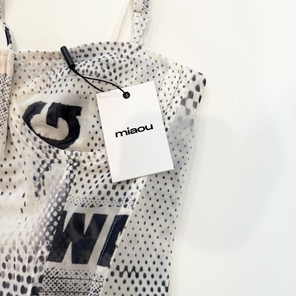 Miaou White Mesh Corset Top - Picture 4 of 12